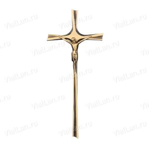 Крест K23 P4 (42*18, Бронза, цвет Темное золото, Католический) арт:846