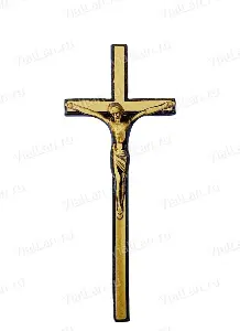 Крест  К3 Р6 (19×8, Бронза, цвет Тёмное золото, Католический) арт:1457