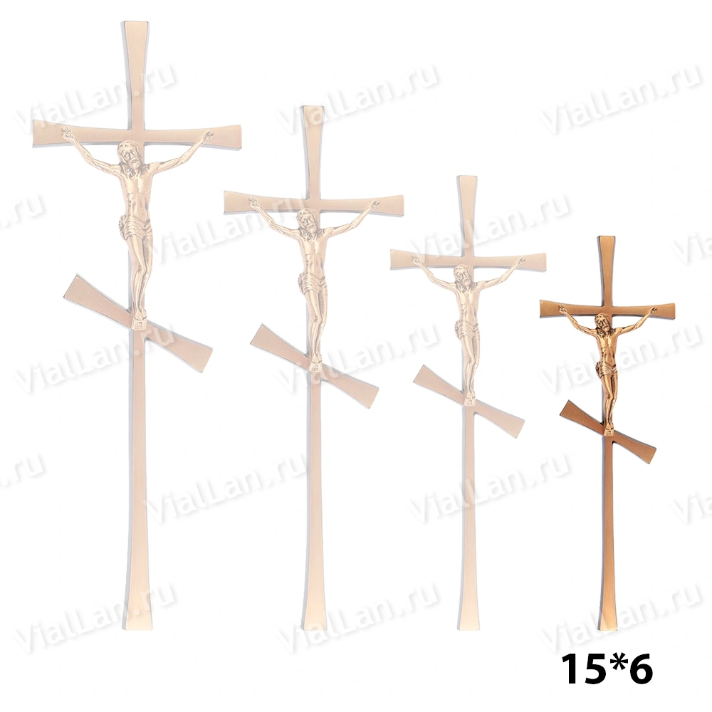 Крест BK 21 (15*6, Бронза, цвет Бронза, Православный) арт:1157